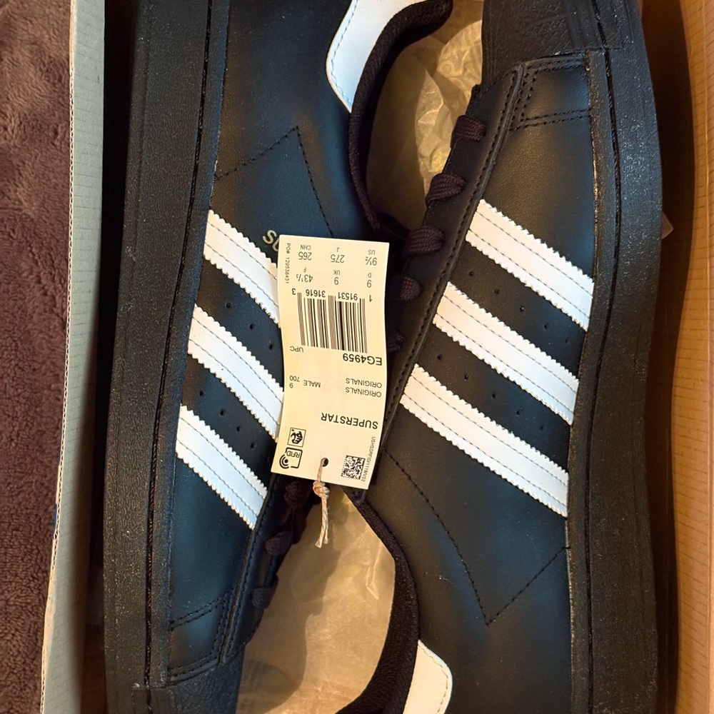 Adidas Superstar Black and White Men's Shoes
